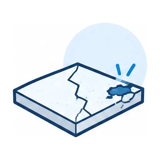 Schematic: Cracks, joints or spalls to repair